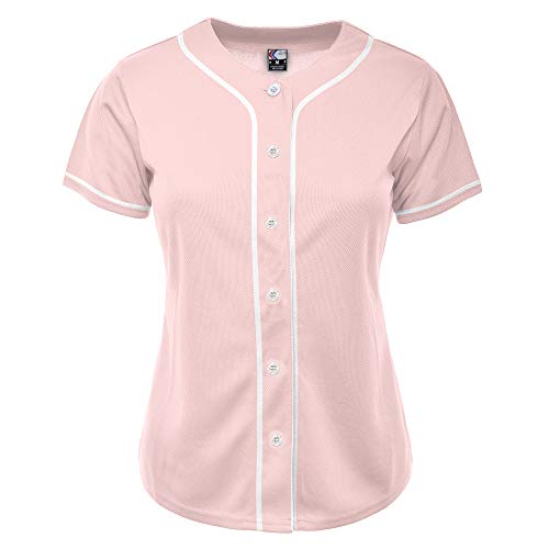 MOLPE Women Button Down Baseball Jersey, Black -2