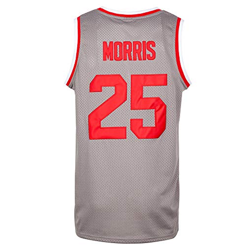 MOLPE Morris 25"Bayside Basketball Jersey S-XXXL Grey, 90S Hip Hop Clothing for Party, Stitched Letters and Numbers