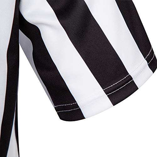 MOLPE Men's Referee Jersey, Polo Shirt Style Striped Official Uniform for Basketball, Football and Soccer Games, S-3XL