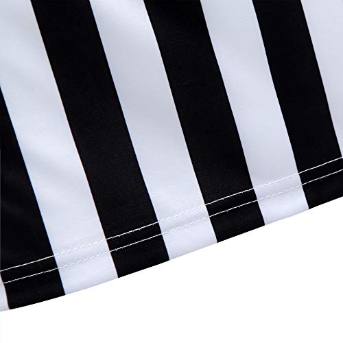 MOLPE Referee Jersey with Zipper, Black & White Striped Official Uniform, for Basketball, Football and Soccer Games, S-3XL