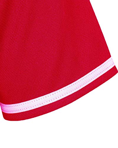 MOLPE Men's Blank Plain Hip Hop Hipster Button Down Baseball Jersey - Red-2