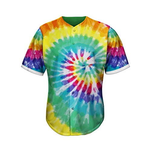 MOLPE Tie Dye Printed Baseball Jersey