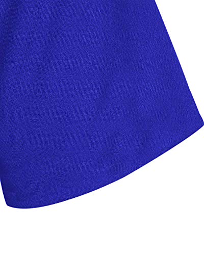 MOLPE Men's Blank Plain Hip Hop Hipster Button Down Baseball Jersey - Blue-1