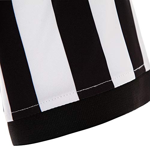 MOLPE Men's Referee Jersey, V-Neck Black & White Striped Official Shirt, for Basketball, Football and Soccer Games, S-3XL