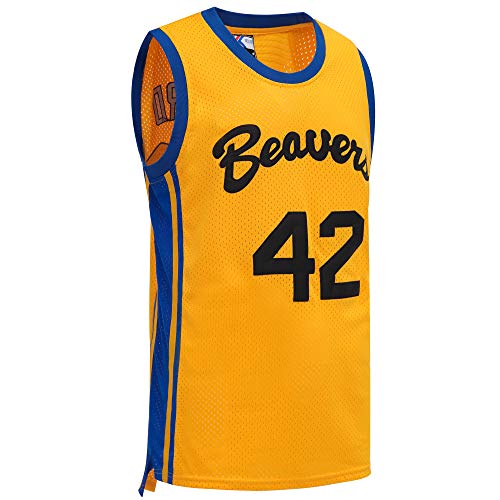 MOLPE Howard #42 Beavers Basketball Jersey S-XXXL Yellow, 90s Hip Hop Clothing,Stitched Letters and Numbers