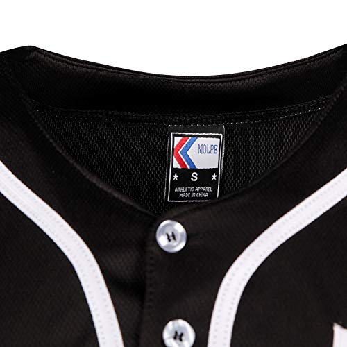 MOLPE X Mark Baseball Jersey S-XXXL Black, 90S Hip Hop Clothing for Party, Stitched Logo