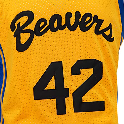 MOLPE Howard #42 Beavers Basketball Jersey S-XXXL Yellow, 90s Hip Hop Clothing,Stitched Letters and Numbers