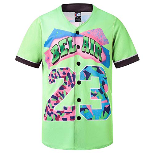 Mens Breathable Baseball Jersey 23 24 30 Bel Air Fashion Short Sleeved  Sweatshirt 90s Hip Hop Street Beach Party Clothing, Save Money On Temu