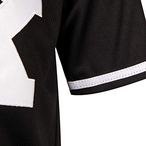 MOLPE X Mark Baseball Jersey S-XXXL Black, 90S Hip Hop Clothing for Party, Stitched Logo
