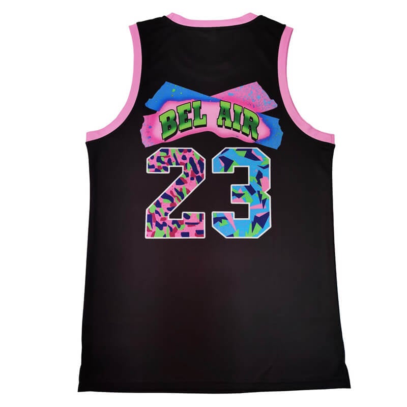 bel air basketball jersey black back