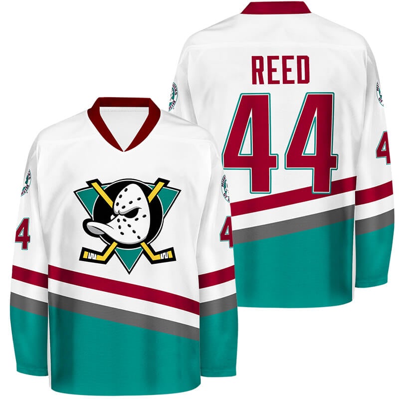 Fulton Feed #44 White Mighty Ducks Hockey jersey freeshipping - Jersey One