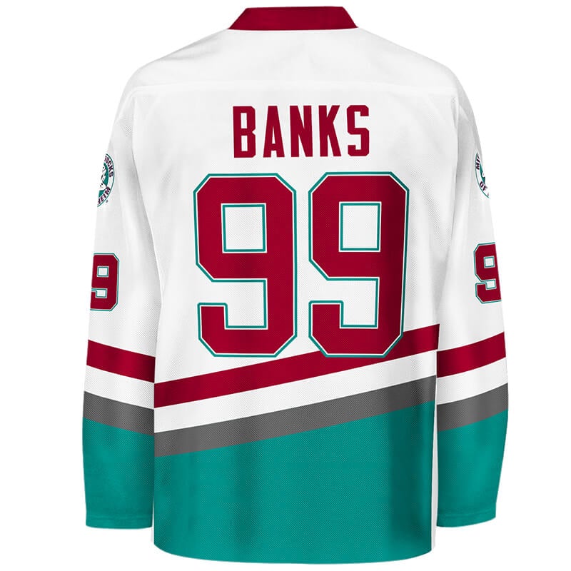 Mighty Ducks Movie Ice Hockey Jersey White freeshipping - Jersey One