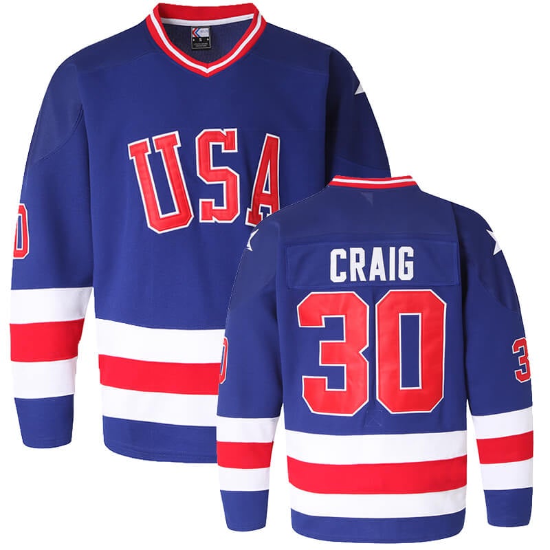 Jim Craig #30 USA 1980 Miracle on Ice Hockey jersey freeshipping - Jersey One