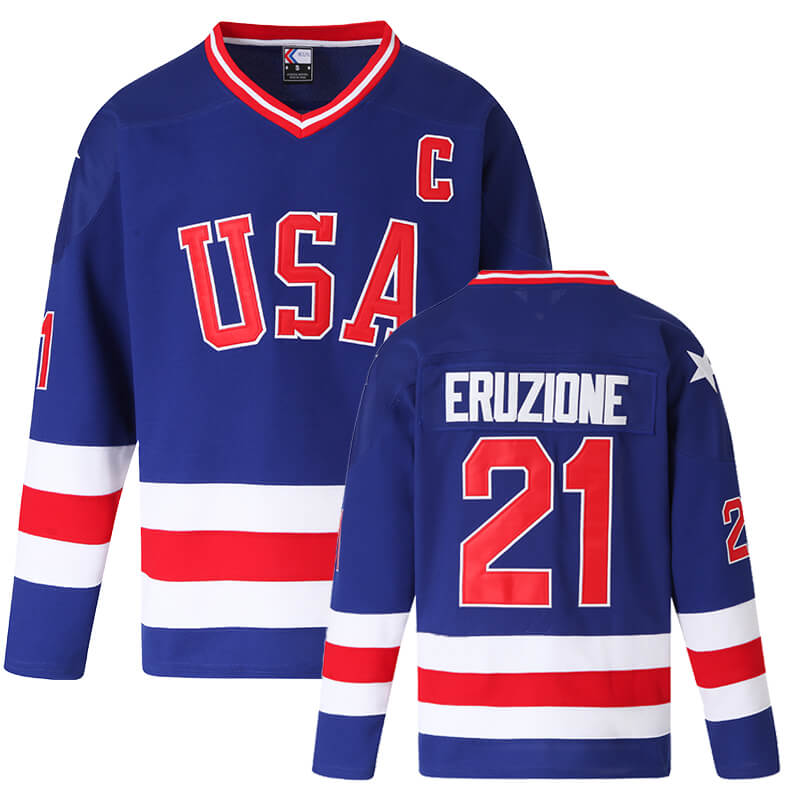 Mike Eruzione #21 USA 1980 Miracle on Ice Hockey Jersey freeshipping - Jersey One