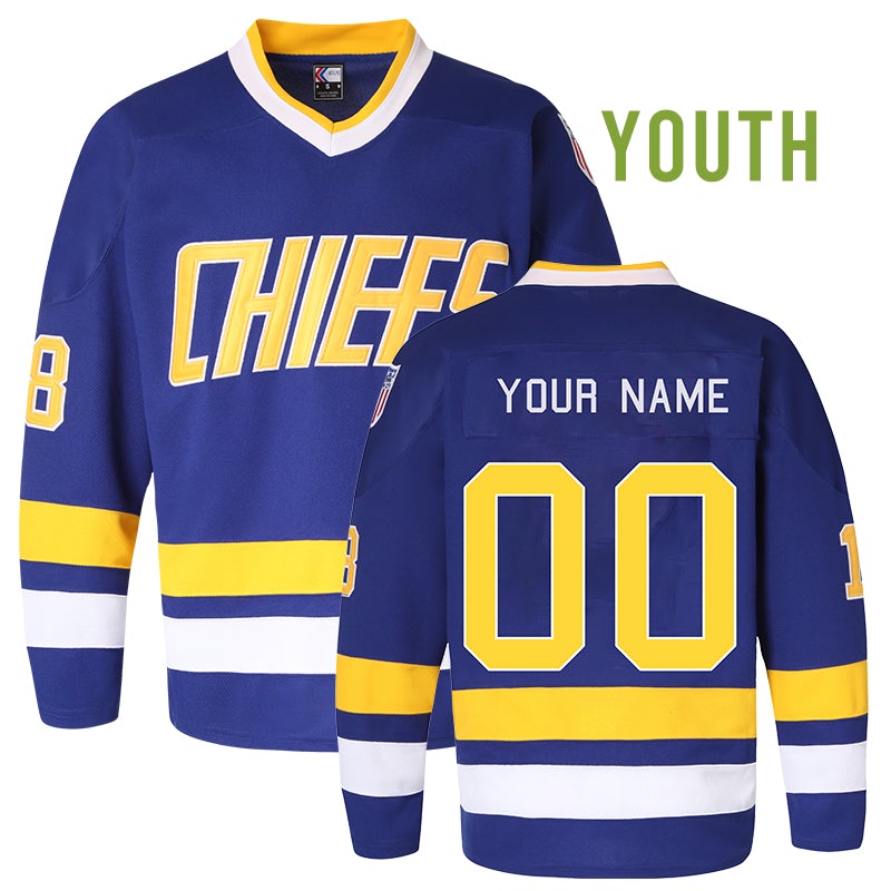Youth Custom Hanson Brothers Charlestown Chiefs Hockey Jersey freeshipping - Jersey One