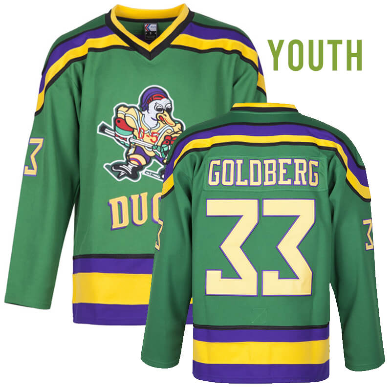 Greg Goldberg Mighty Ducks 33 Ice Hockey Jersey, 3XL / Green
