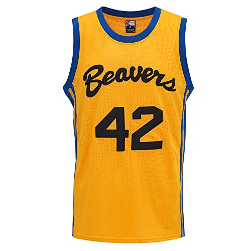 MOLPE Howard #42 Beavers Basketball Jersey S-XXXL Yellow, 90s Hip Hop Clothing,Stitched Letters and Numbers