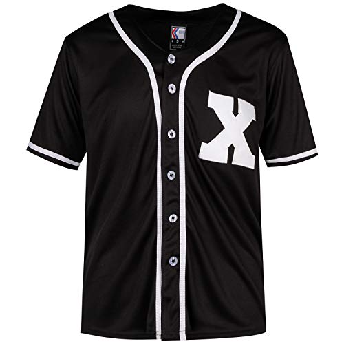 MOLPE X Mark Baseball Jersey S-XXXL Black, 90S Hip Hop Clothing for Party, Stitched Logo