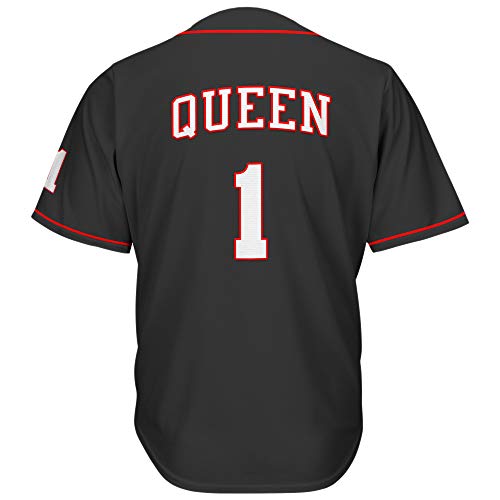 MOLPE King and Queen Baseball Jersey (Queen-Black, M)