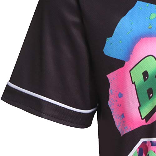 MOLPE Bel-Air 32 Printed Baseball Jersey for Men and Women, Black