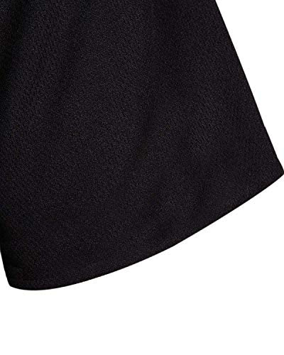 MOLPE Men's Blank Plain Hip Hop Hipster Button Down Baseball Jersey - Black/White-1