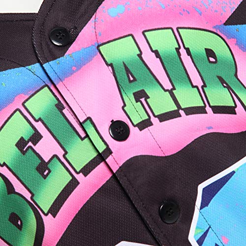 MOLPE Bel-Air 00 Printed Baseball Jersey for Men and Women, Black