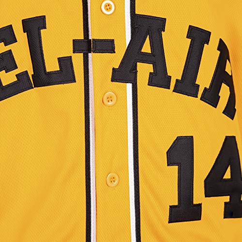 Bel Air Acacdemy Will Smith 14 Baseball Jersey Yellow
