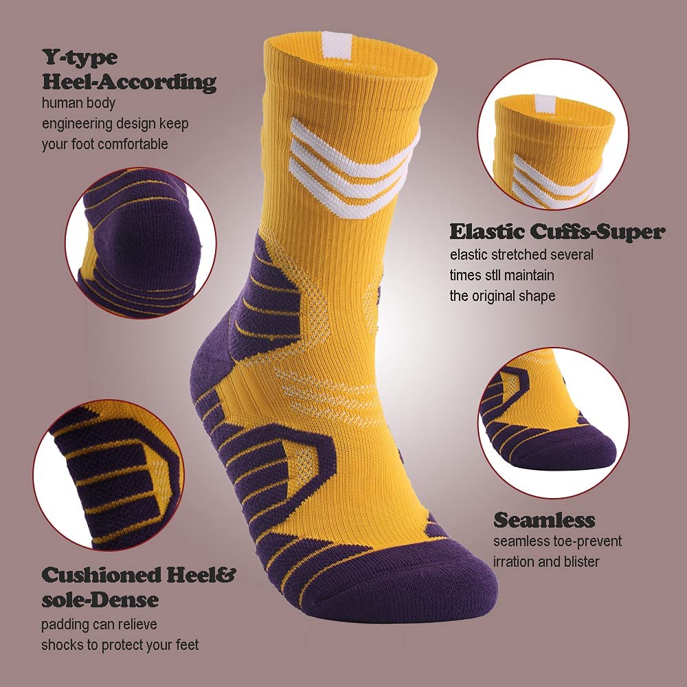 Compression Basketball Cushion Athletic Sports Socks for Men & Women