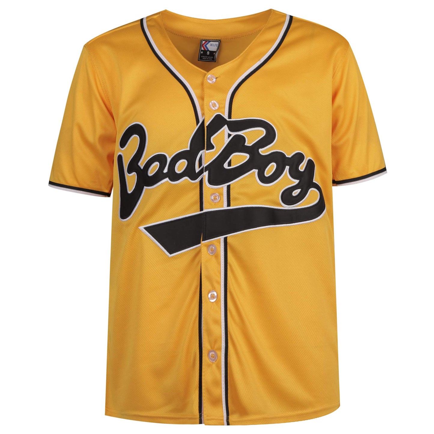 Bad Boy #10 Biggie Smalls Baseball Jersey Yellow