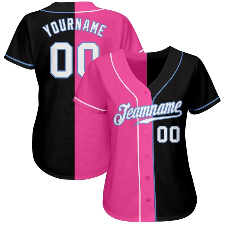Custom Women Black Pink Baseball Jersey freeshipping - Jersey One