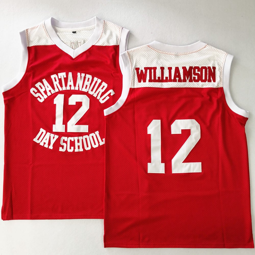 zion williamson #12 spartanburg griffins day school basketball jersey