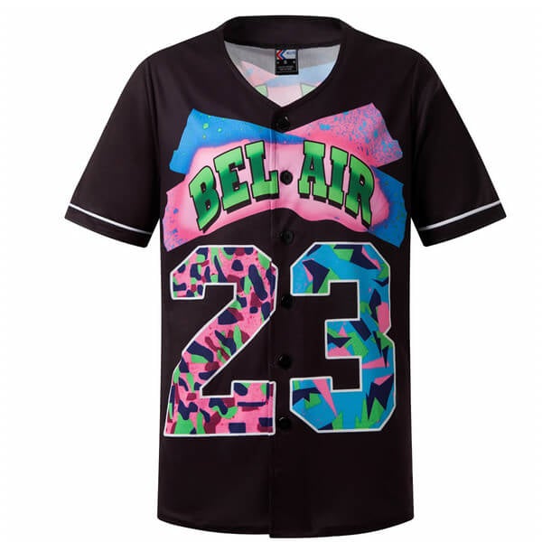 90s Bel Air 23 Printed Baseball Jersey freeshipping - Jersey One