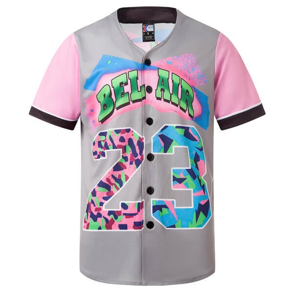 90s Bel Air 23 Printed Baseball Jersey freeshipping - Jersey One