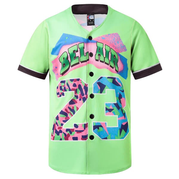 90s Bel Air 23 Printed Baseball Jersey freeshipping - Jersey One