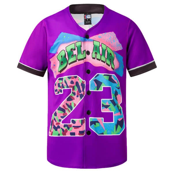 90s Bel Air 23 Printed Baseball Jersey freeshipping - Jersey One