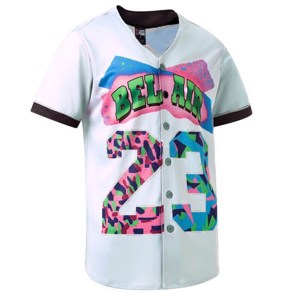 90s Bel Air 23 Printed Baseball Jersey freeshipping - Jersey One