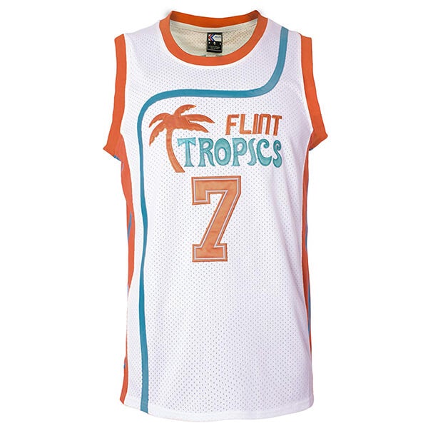 Flint Tropics Coffee Black #7 Semi Pro Basketball Jersey