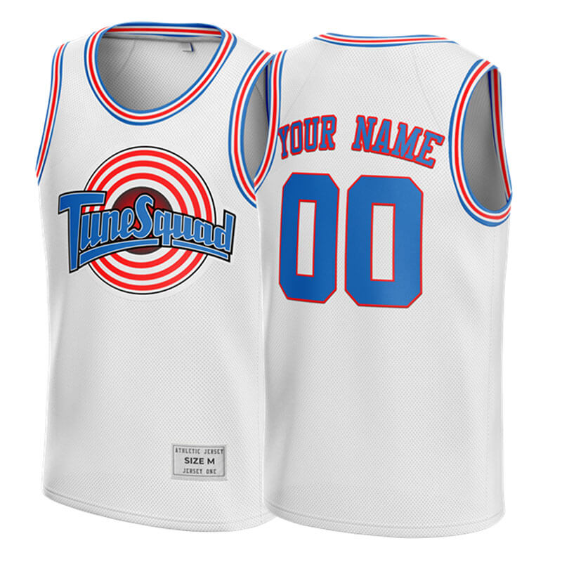 white custom space jam jersey