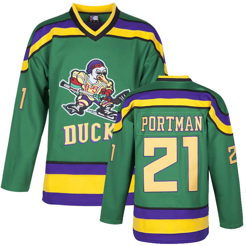 Dean Portman #21 Vintage Mighty Ducks Hockey Jersey freeshipping - Jersey One