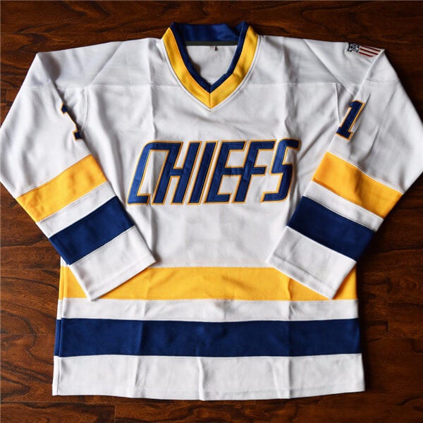 denis lemieux slap shot charles town chiefs hockey jersey