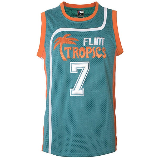 Flint Tropics Coffee Black #7 Semi Pro Basketball Jersey