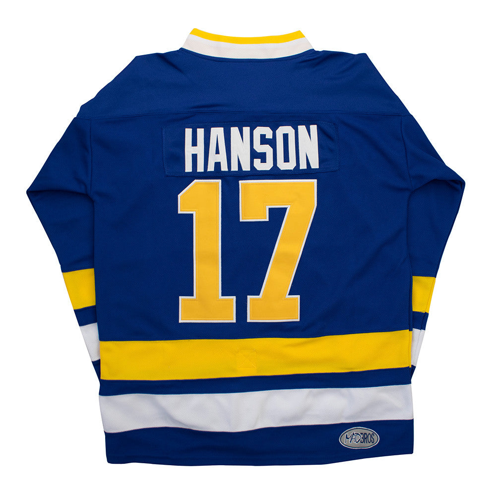 Youth Hanson Brothers #18 Jeff Charlestown Chiefs Slap Shot  Blue Moive Hockey Jersey Stitched Letters and Numbers S-L : Clothing, Shoes  & Jewelry