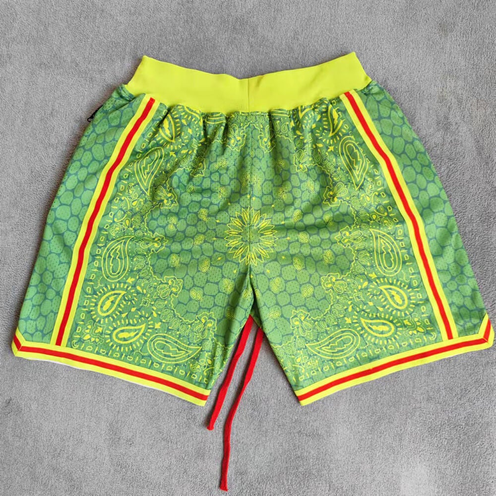 los angeles lakers shorts green with pockets