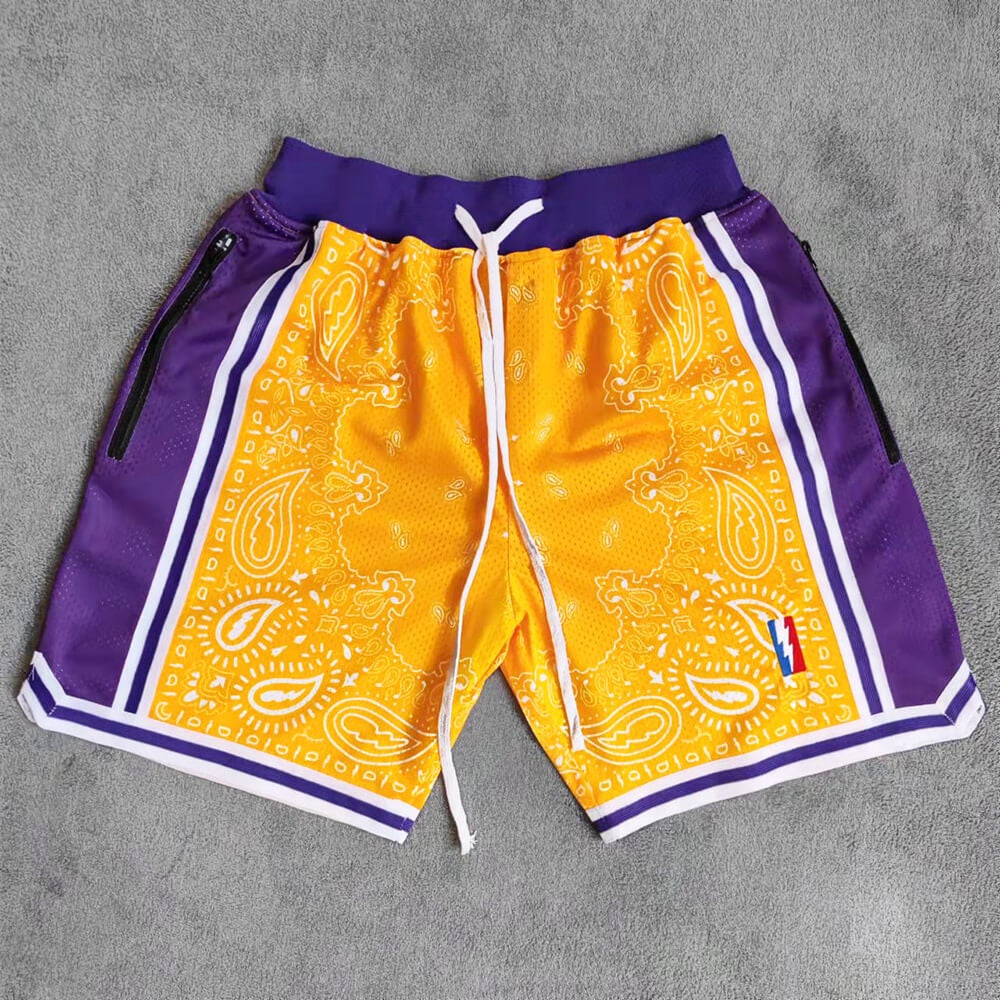 LAL Printed Basketball Shorts with Zipper Pockets – MOLPE