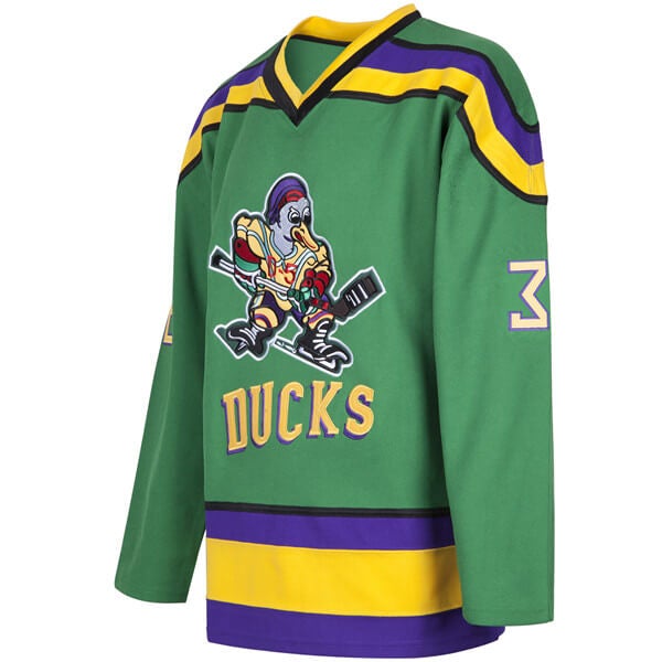 Elite Ink Greg Goldberg Signed Purple Mighty Ducks Hockey Jersey