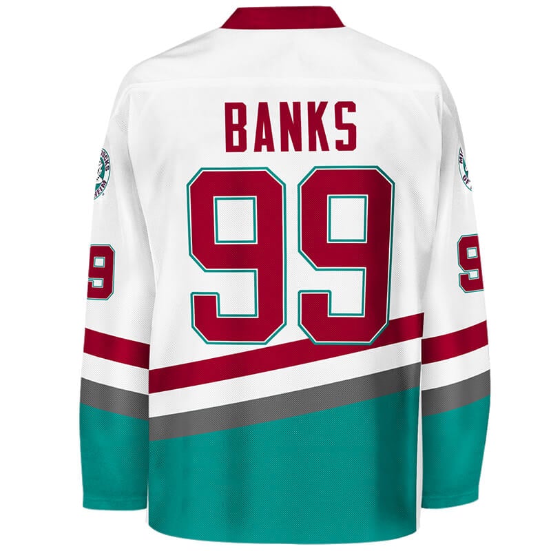 Buy Adam Banks #99 Mighty Ducks Movie Hockey Jersey White Green