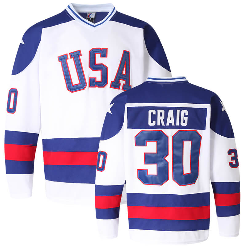 Jim Craig #30 USA 1980 Miracle on Ice Hockey jersey freeshipping - Jersey One