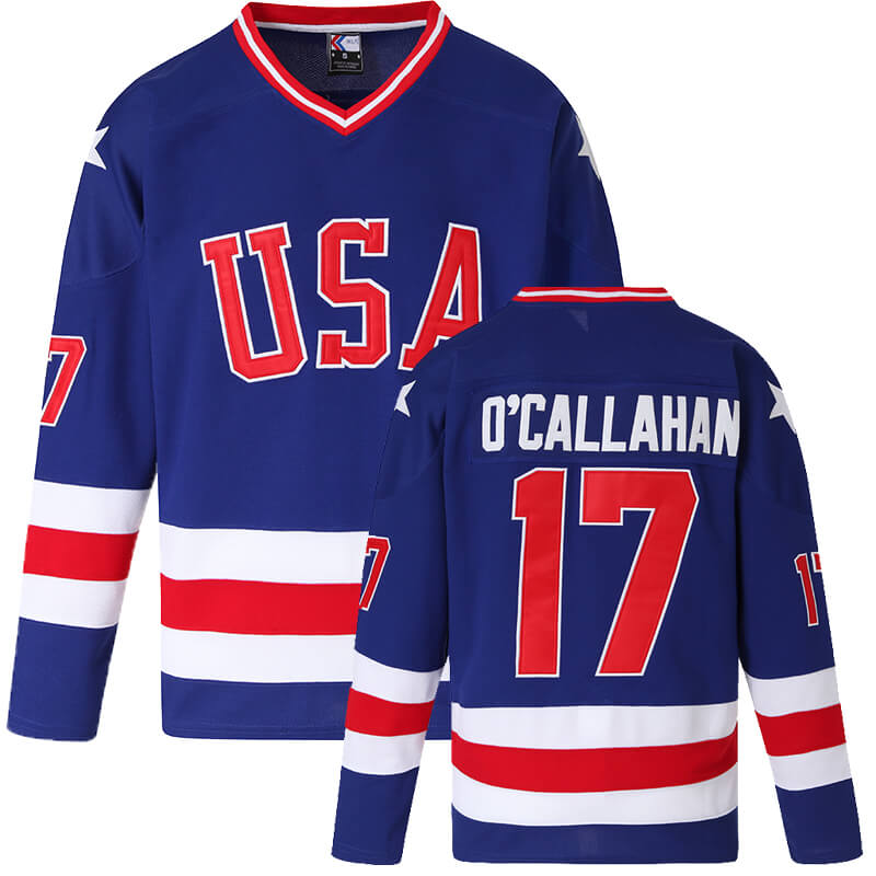 Jack O'Callahan #17 1980 USA Miracle on Ice Hockey Jersey freeshipping - Jersey One