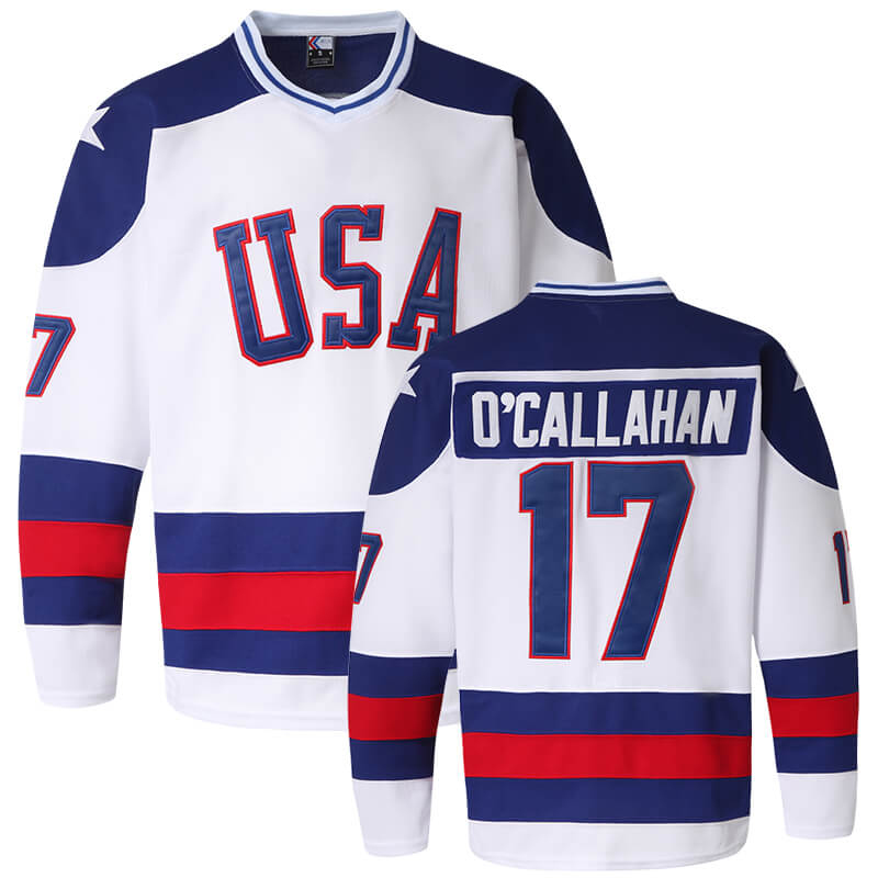 Jack O'Callahan #17 1980 USA Miracle on Ice Hockey Jersey freeshipping - Jersey One