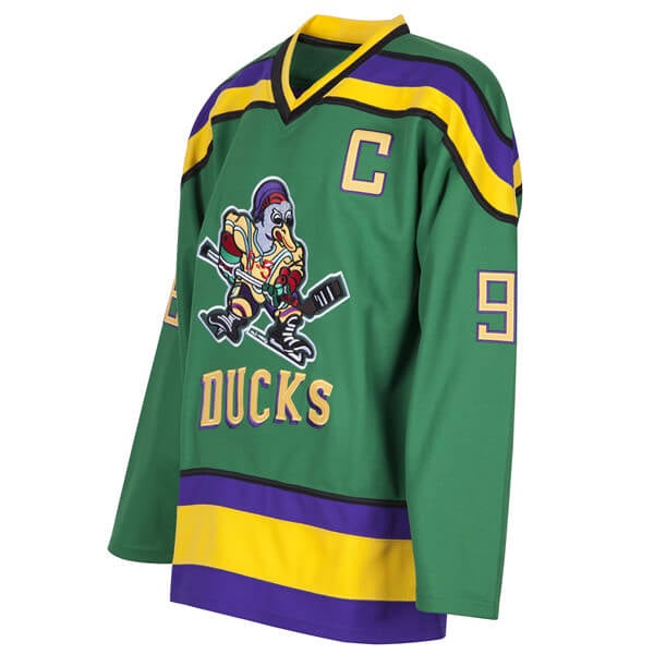 Youth Mighty Ducks Movie Ice Hockey Jersey Green - ShopperBoard